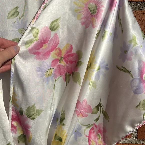 Vintage Cinema Etoile Floral Pattern Pastel Colors Robe Duster - Picture 4 of 10